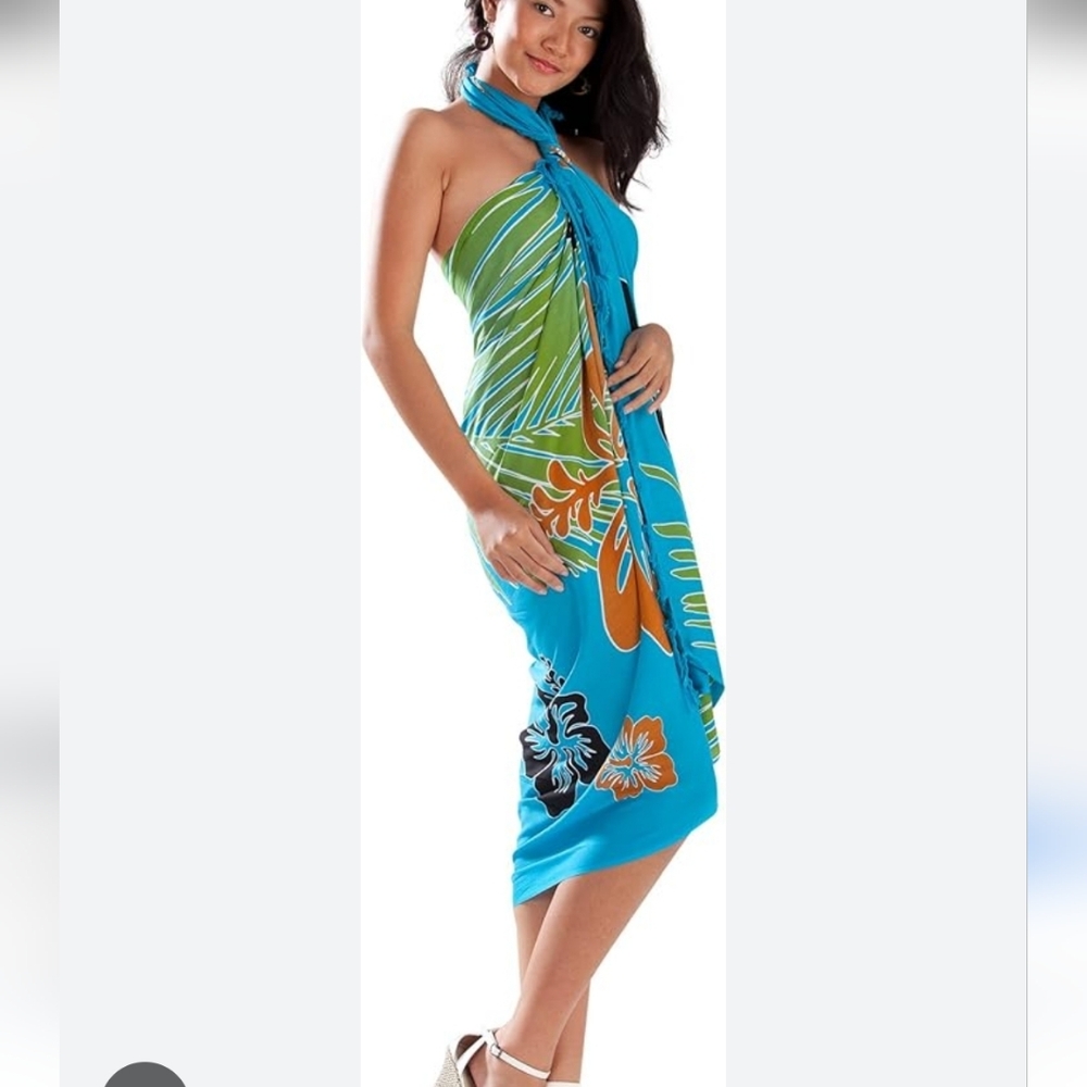 Dancing GECKO beach Sarong Great Gor Cruise Dolphins Scene Colorful